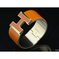 Hermes Yellow Enamel Clic H Bracelet Narrow Width (33mm) In Gold